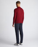 Long Sleeve Knitted Polo - Maroon