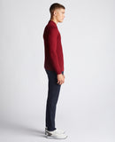 Long Sleeve Knitted Polo - Maroon
