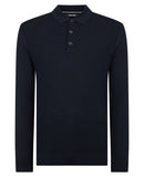 Long Sleeve Knitted Polo - Navy1