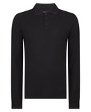 Long Sleeve Polo Shirt - Black