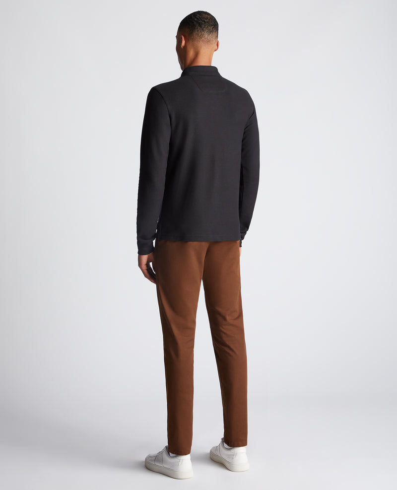 Long Sleeve Polo Shirt - Black