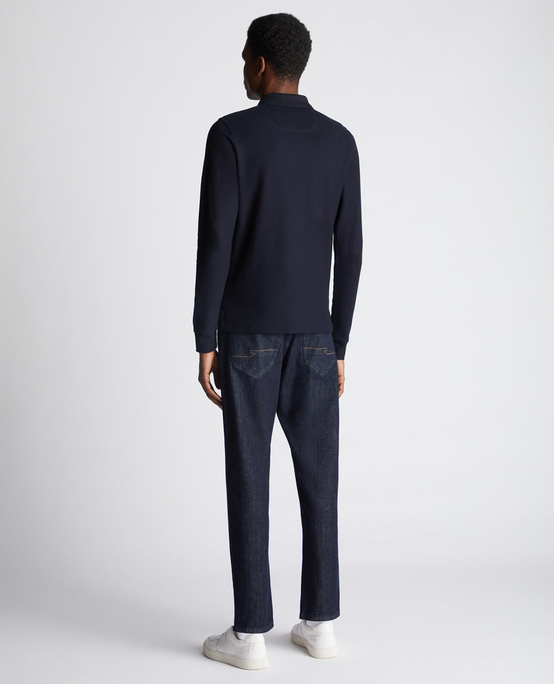 Long Sleeve Polo Shirt - Navy1