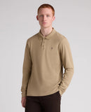 Long Sleeve Polo Shirt - Oatmeal