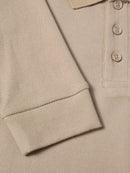 Long Sleeve Polo Shirt - Oatmeal