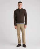 Long Sleeve Polo Shirt - Dark Chocolate