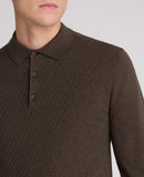 Long Sleeve Polo Shirt - Dark Chocolate