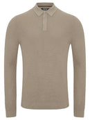 Long Sleeve Polo Shirt - Beige