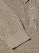 Long Sleeve Polo Shirt - Beige