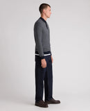Long Sleeve Polo Shirt - Slate Blue