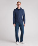 Long Sleeve Polo Shirt - Dark Blue