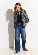 Printed Short Blouse - Black