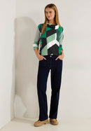 Cosy Geometric Shirt - Easy Green Melange