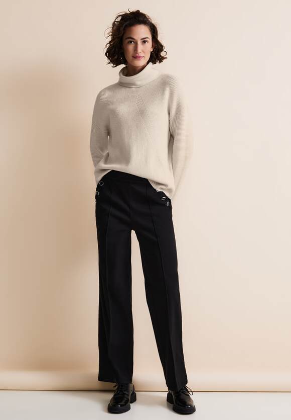 Detailed Rollneck Jumper - Whisper Cream Melange