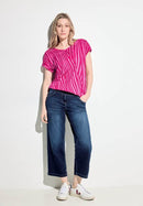 Aop Shoulder Detail T-Shirt - Pink Sorbet