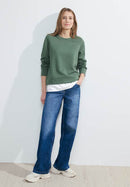 Structured Layering Sweatshirt - Raw Salvia Green
