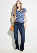 Aop Shoulder Detail T-Shirt - Soft Light Blue