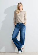 Summer Cosy Fancy Collar Jumper - Sandy Beige Melange