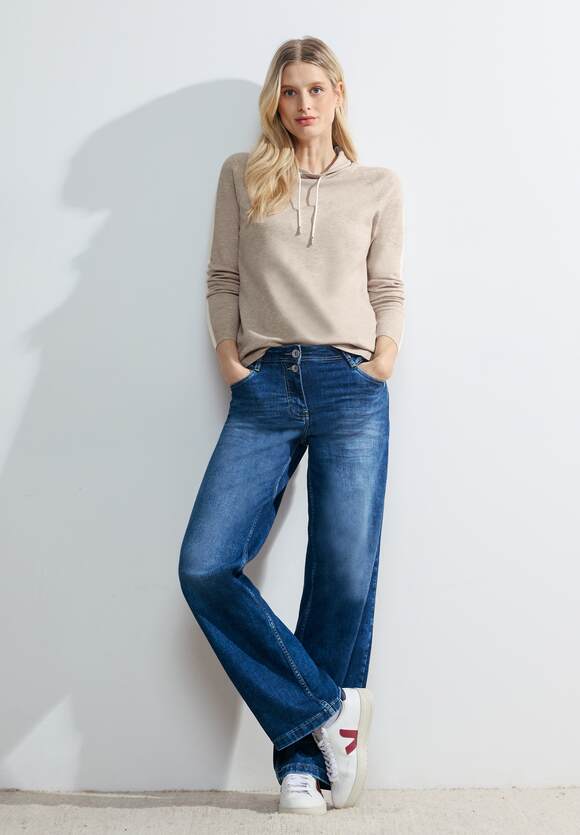 Summer Cosy Fancy Collar Jumper - Sandy Beige Melange