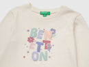 Girl Puffy Print Long Sleeve T-Shirt - Cream