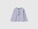 Girl Puffy Print Long Sleeve T-Shirt - Lilac