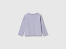 Girl Puffy Print Long Sleeve T-Shirt - Lilac