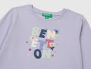 Girl Puffy Print Long Sleeve T-Shirt - Lilac