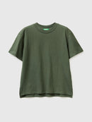 Loose Fit Round Neck T-Shirt - Forest Green