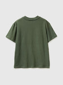 Loose Fit Round Neck T-Shirt - Forest Green