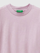 Loose Fit Round Neck T-Shirt - Pink