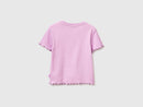 Wavy Hem Ribbed T-Shirt - Lilac