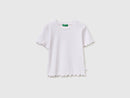 Wavy Hem Ribbed T-Shirt - White