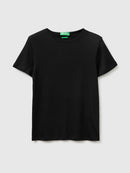 Slim Fit Round Neck T-Shirt - Black