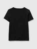 Slim Fit Round Neck T-Shirt - Black