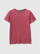Slim Fit Round Neck T-Shirt - Plum