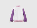 Girls Zip Up Sweatshirt - Pink/cream