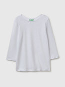 Linen Boatneck T-Shirt - White