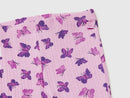 Girls Ribbed Print Flared Leggings - Lilac/purple