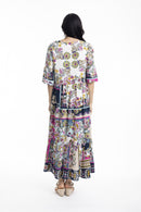 Maxi dress peak - Navy Multi