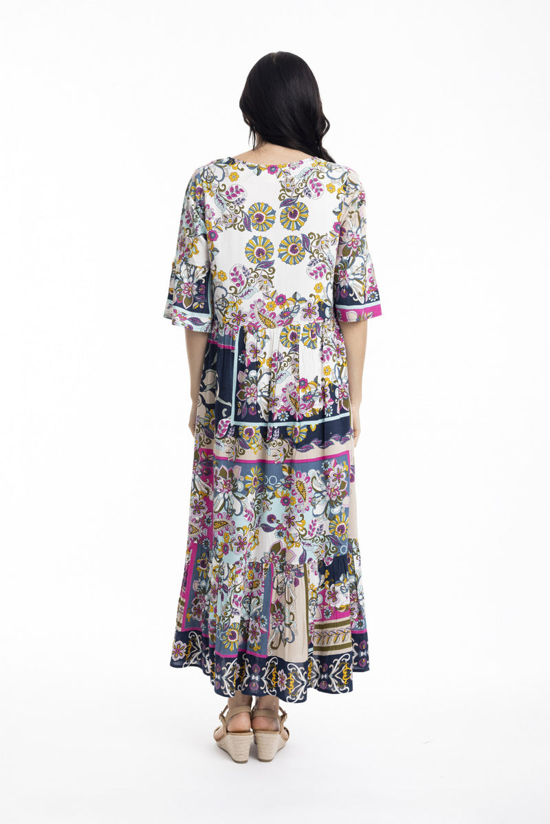 Maxi dress peak - Navy Multi