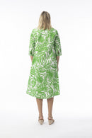 Suriname Cotton Dress - Green & White