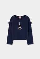 Stretch Knit T-Shirt - Navy