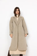 Tela Belted Coat - Cream Melange