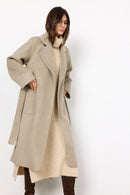 Tela Belted Coat - Cream Melange