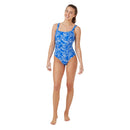 Palm Print Swimsuit - Blue