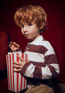 Stripe Long Sleeve Polo Shirt - Plum