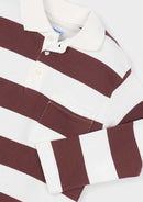 Stripe Long Sleeve Polo Shirt - Plum