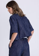 Beach Please Blazer - Blue Denim