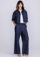 Beach Please Blazer - Blue Denim