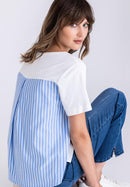 Beach Please Blouse - Navy Multi