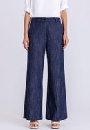 Beach Please Wide Leg Trouser - Blue Denim